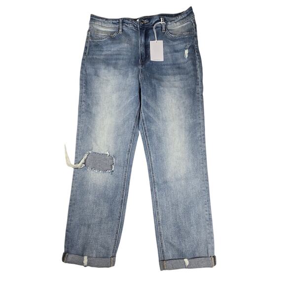 Vervet Shirley Super High Rise Stretch Slim Straight‎ Distressed Size 32 (32x26) - Picture 1 of 9